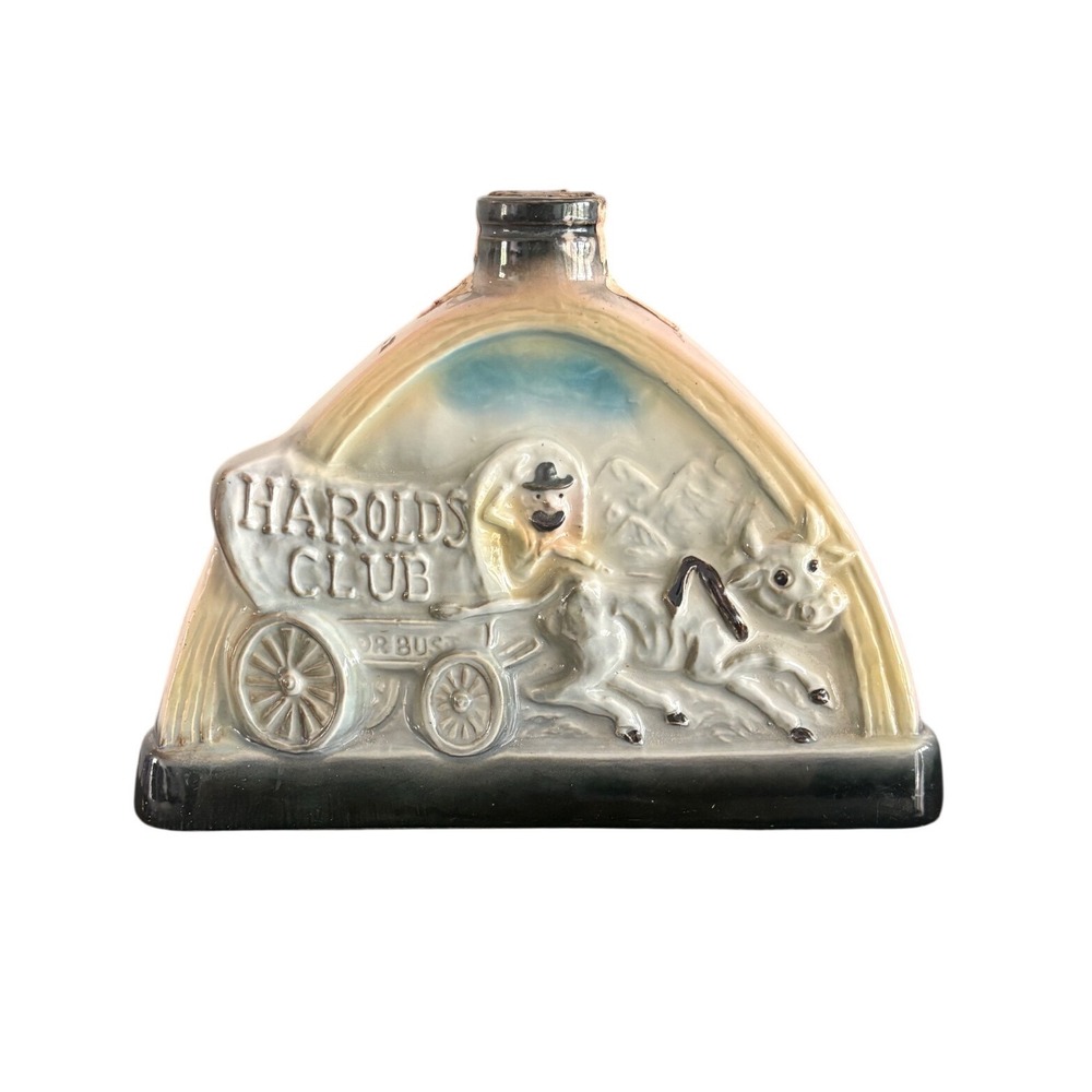 Vintage 1969 Jim Beam Harolds Club Reno Decanter Regal Western Wagon‎ Bottle